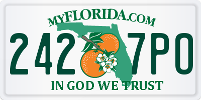 FL license plate 2427PO