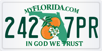 FL license plate 2427PR