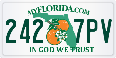 FL license plate 2427PV