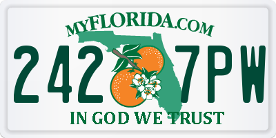 FL license plate 2427PW
