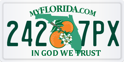 FL license plate 2427PX