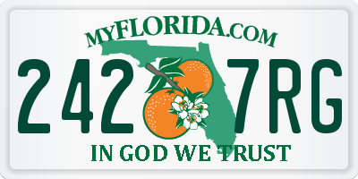 FL license plate 2427RG