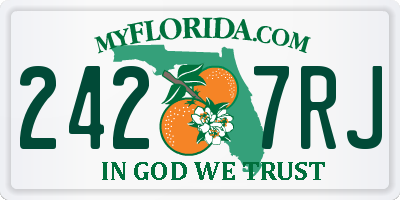 FL license plate 2427RJ