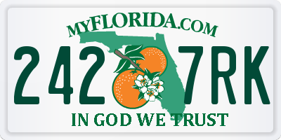 FL license plate 2427RK