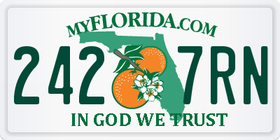 FL license plate 2427RN