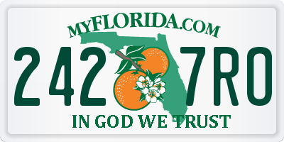FL license plate 2427RO