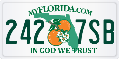 FL license plate 2427SB