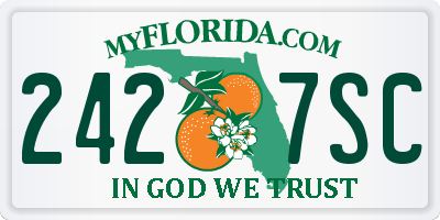 FL license plate 2427SC
