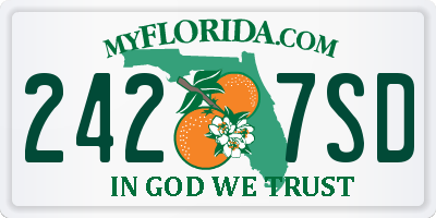 FL license plate 2427SD