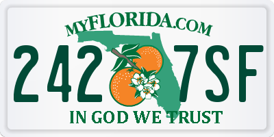 FL license plate 2427SF