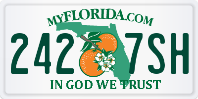 FL license plate 2427SH