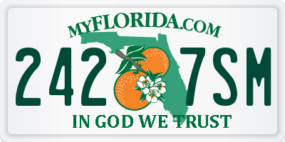 FL license plate 2427SM