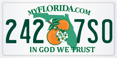 FL license plate 2427SO
