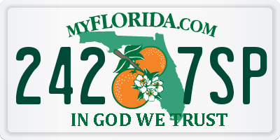 FL license plate 2427SP