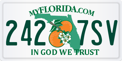 FL license plate 2427SV