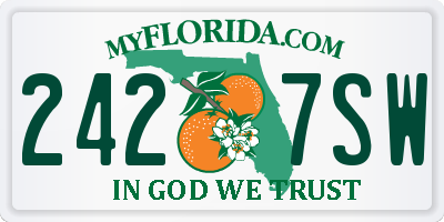 FL license plate 2427SW