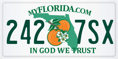 FL license plate 2427SX