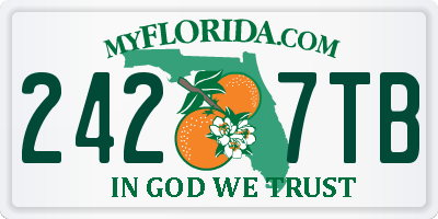FL license plate 2427TB