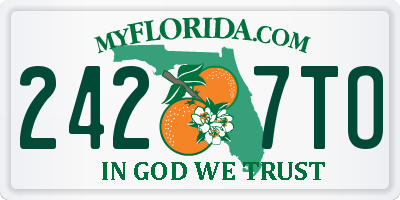 FL license plate 2427TO