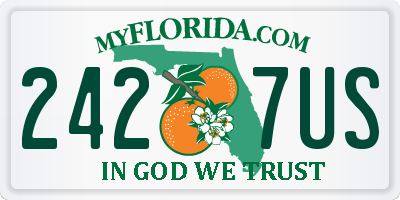 FL license plate 2427US