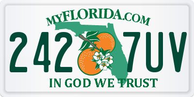 FL license plate 2427UV