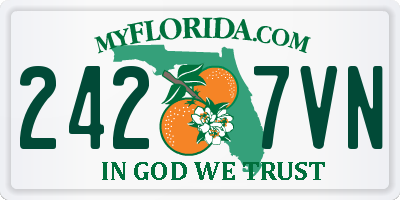 FL license plate 2427VN