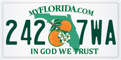 FL license plate 2427WA