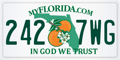 FL license plate 2427WG