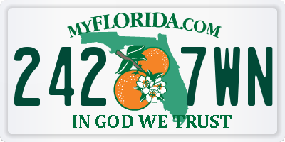 FL license plate 2427WN