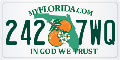 FL license plate 2427WQ