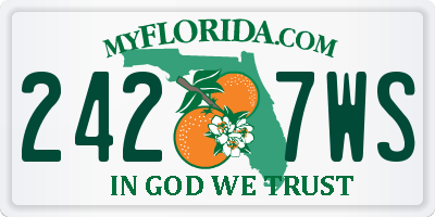 FL license plate 2427WS