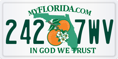 FL license plate 2427WV