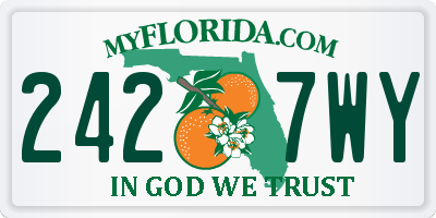 FL license plate 2427WY