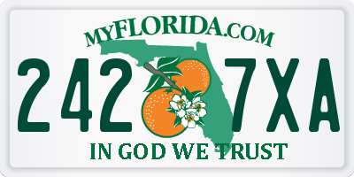 FL license plate 2427XA