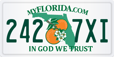 FL license plate 2427XI