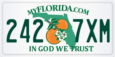 FL license plate 2427XM
