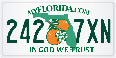 FL license plate 2427XN
