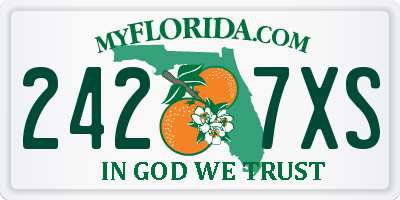FL license plate 2427XS