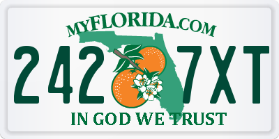 FL license plate 2427XT