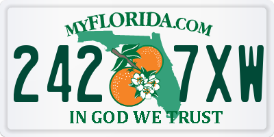 FL license plate 2427XW