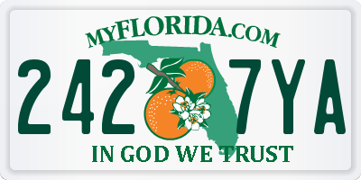 FL license plate 2427YA