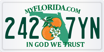 FL license plate 2427YN