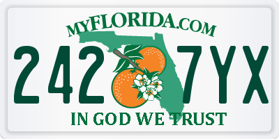 FL license plate 2427YX