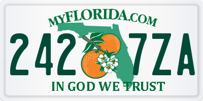 FL license plate 2427ZA