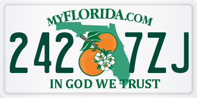 FL license plate 2427ZJ