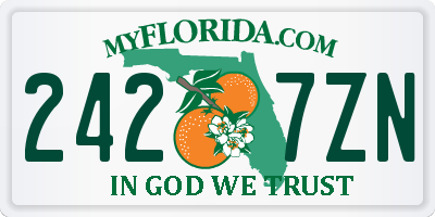 FL license plate 2427ZN
