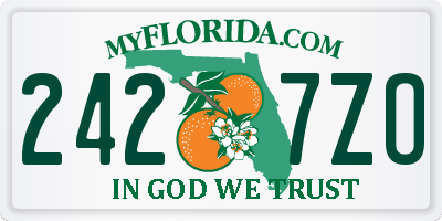 FL license plate 2427ZO