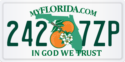 FL license plate 2427ZP