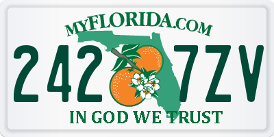 FL license plate 2427ZV