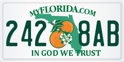 FL license plate 2428AB